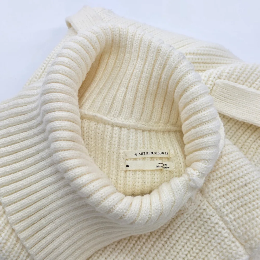 Cozy Chic Anthropologie Alexia Knit Tunic Women’s XS Cream Sleeveless Sweater